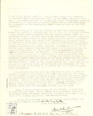 А.Д. Буш. Письмо к Г.М. Шнеерсону. Лондон, 10 июня 1945