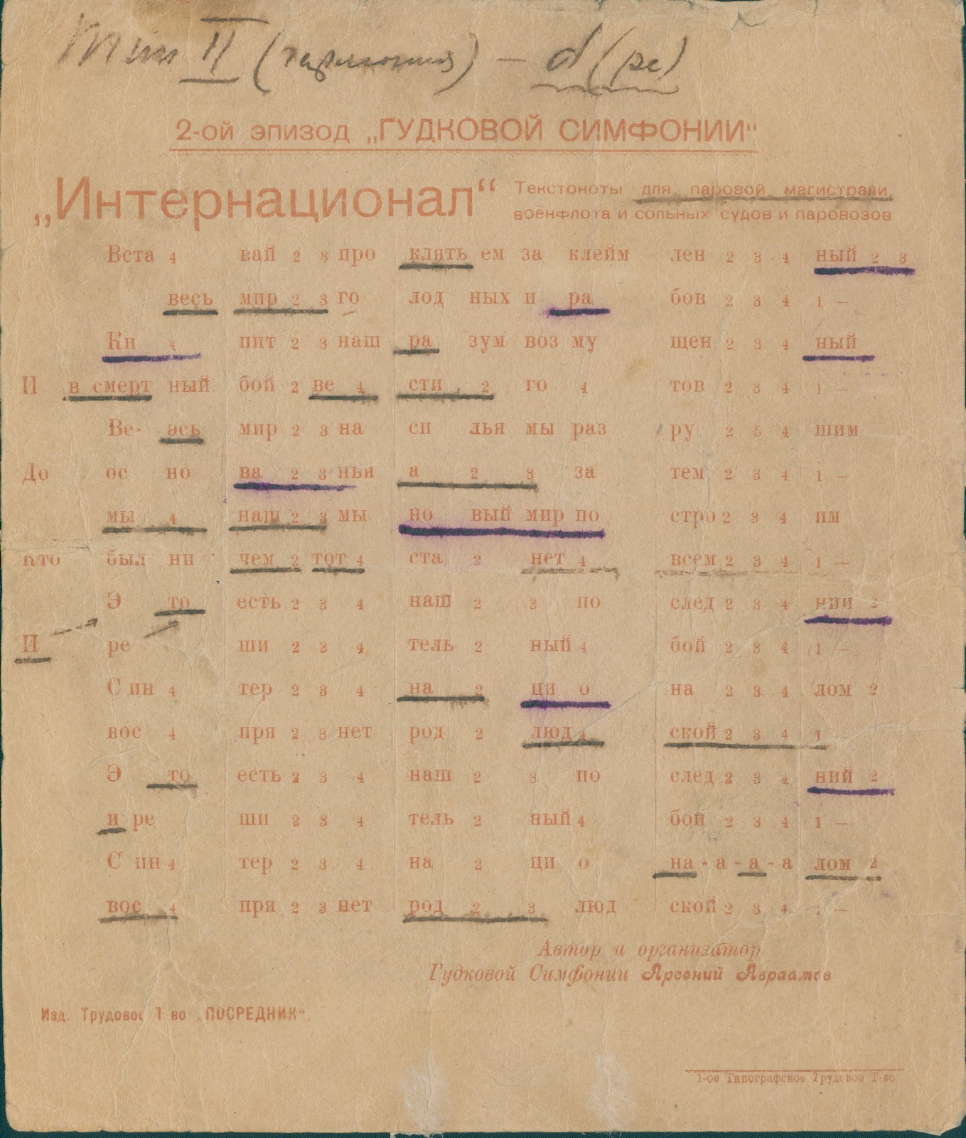 Арсений Авраамов «Симфония гудков»
